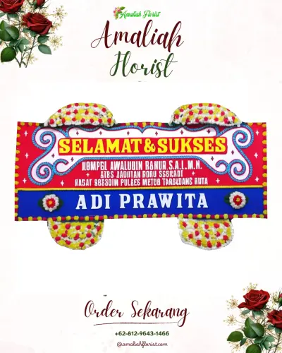 Karangan Bunga Ucapan Selamat di Bula